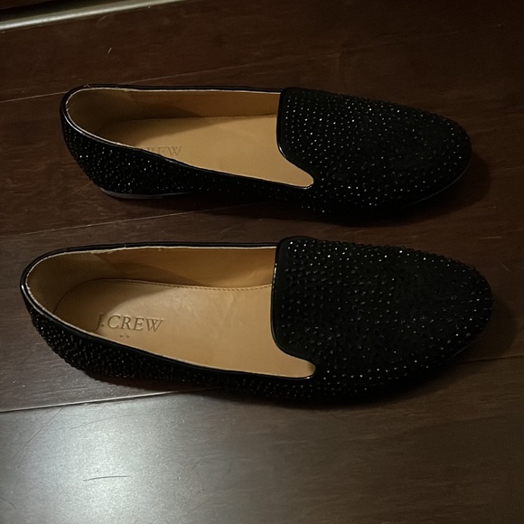 Black rhinestones J Crew flats, worn once. Perfect condition - Picture 2 of 5